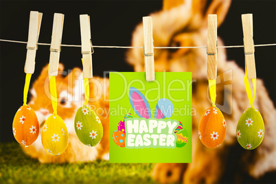 Composite image of happy easter greeting