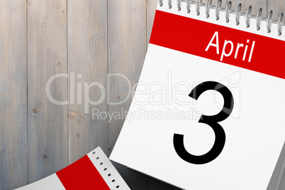 Composite image of april calendar