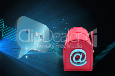 Composite image of red email post box