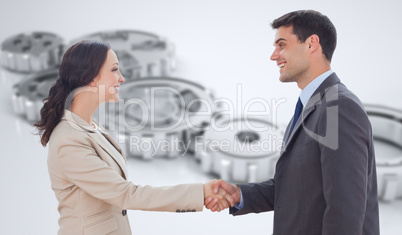 Composite image of future partners shaking hands
