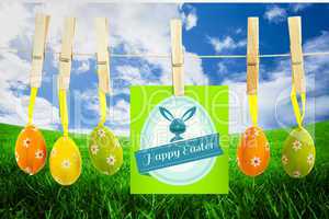 Composite image of happy easter greeting