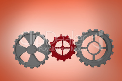 Composite image of cogs and wheels