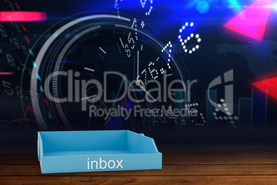 Composite image of blue inbox