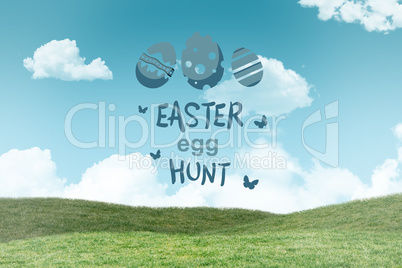 Composite image of easter egg hunt graphic