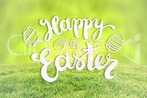 Composite image of happy easter greeting