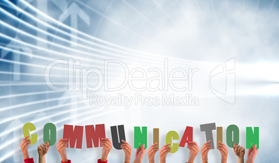 Composite image of hands showing communication Composite image of hands showing communication