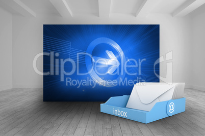 Composite image of blue inbox