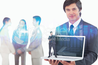 Composite image of thinking businessman