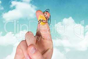 Composite image of fingers as easter bunny