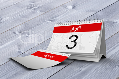 Composite image of april calendar