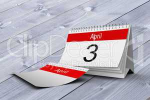 Composite image of april calendar