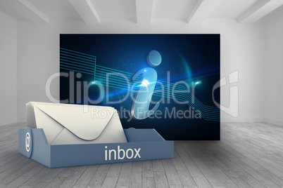 Composite image of blue inbox