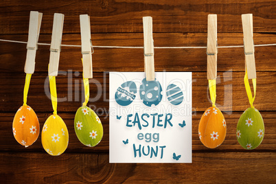 Composite image of easter egg hunt graphic