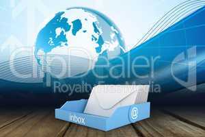 Composite image of blue inbox