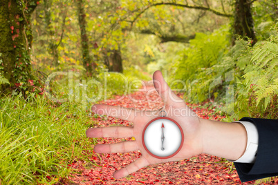 Composite image of hand with fingers spread out