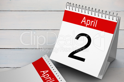 Composite image of april calendar