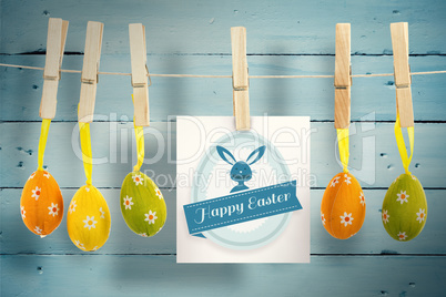 Composite image of happy easter greeting