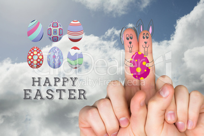 Composite image of fingers as easter bunny Composite image of fingers as easter bunny