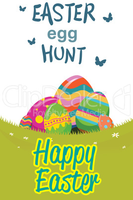 Composite image of easter  egg hunt graphic