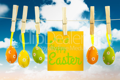 Composite image of happy easter greeting