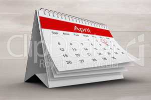 Composite image of april calendar