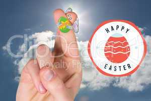 Composite image of fingers as easter bunny