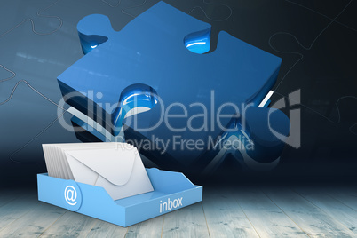 Composite image of blue inbox