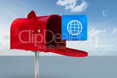 Composite image of red email postbox