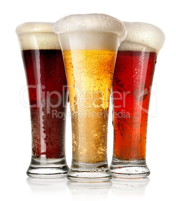 Tall glasses of beer