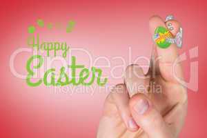 Composite image of fingers as easter bunny