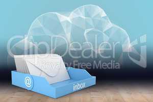 Composite image of blue inbox