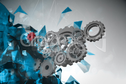 Composite image of cogs and wheels