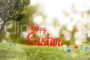 Composite image of happy easter greeting