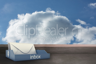 Composite image of blue inbox