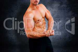 Composite image of bodybuilder