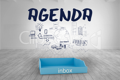 Composite image of blue inbox