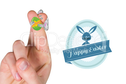 Composite image of fingers as easter bunny