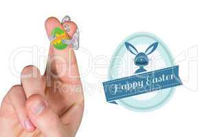 Composite image of fingers as easter bunny