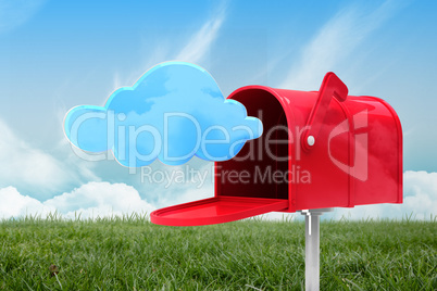 Composite image of red email postbox