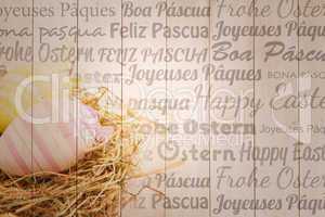 Composite image of happy easter in different languages