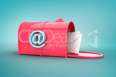 Composite image of red email postbox