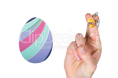 Composite image of fingers as easter bunny