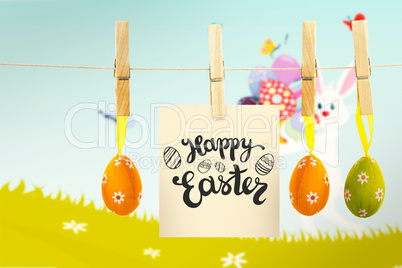 Composite image of happy easter greeting