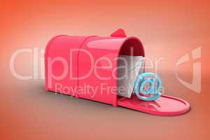 Composite image of red email postbox