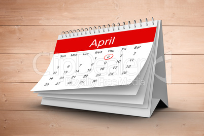 Composite image of april calendar