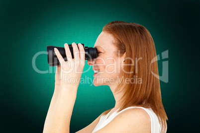 Composite image of charismatic businesswoman predicting future s