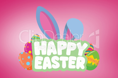 Composite image of happy easter greeting