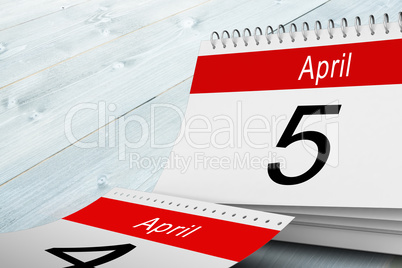 Composite image of april calendar