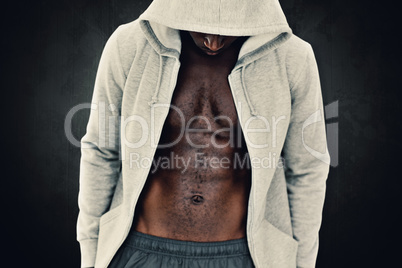 Composite image of muscular man