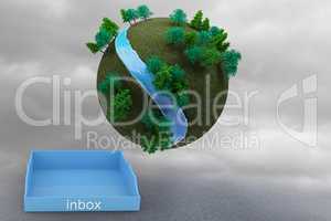 Composite image of blue inbox